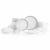 78‑Piece Dinnerware Set, Service for 12, Grey Dotted Band White Glass Tableware Set
