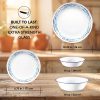 Ocean Blues 16-Piece Double Bowl Dinnerware Set, Service for 4