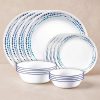 Ocean Blues 16-Piece Double Bowl Dinnerware Set, Service for 4