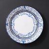 6 Pack 6.75 Inch Blue Floral Appetizer Plates, Vintage Mediterranean‑Style Decorative Salad Dessert Plates