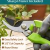 Heavy Duty Gardening Tools - Gardening Gifts for Women, Men, Mom, Dad - Durable, Ergonomic Garden Tools Set (Green with Potting Mat)