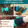 Heavy Duty Gardening Tools - Gardening Gifts for Women, Men, Mom, Dad - Durable, Ergonomic Garden Tools Set (Green with Potting Mat)